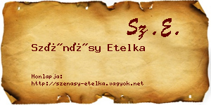 Szénásy Etelka névjegykártya