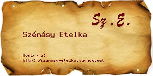 Szénásy Etelka névjegykártya
