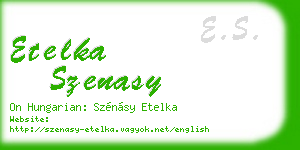 etelka szenasy business card