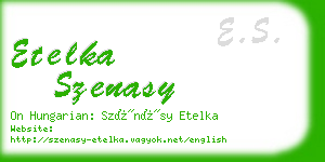 etelka szenasy business card